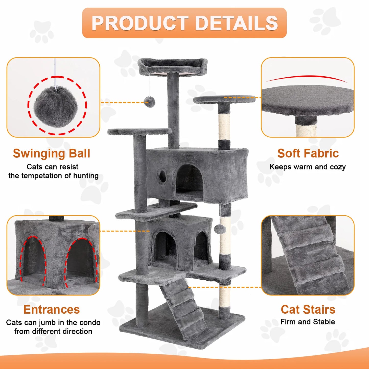 PremiumQuality Plus Multilevel Cat Tree Tower With DurableSisal Posts SleepingPad