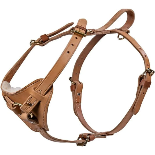 XMSJCN Leather Tracking Harness For Dogs Outdoor Training