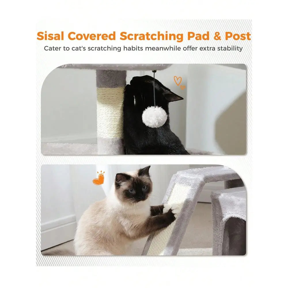 Indoor Natural Sisal Scratching Cat Tree With Top Perch