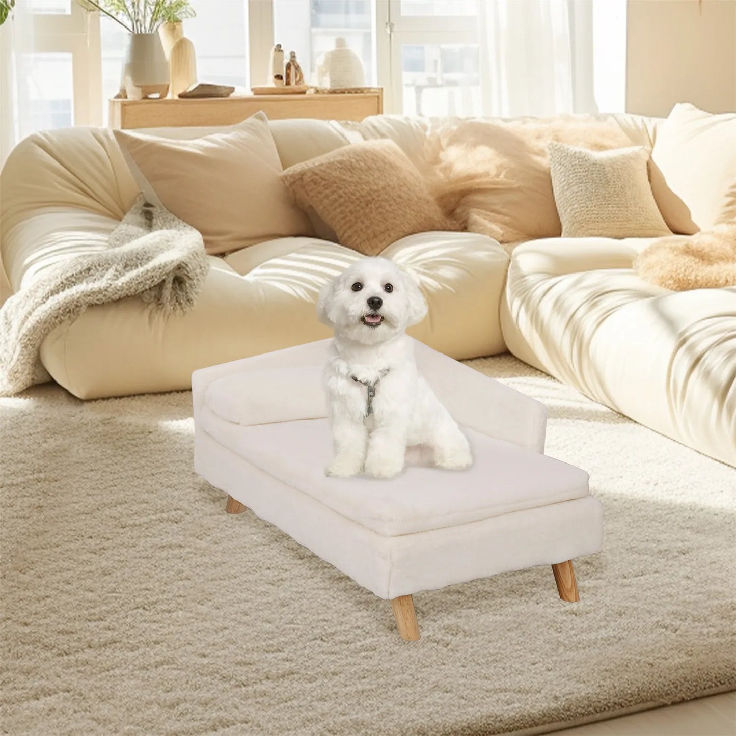 Bingopaw Waterproof Elevated Pet Bed With Wooden Legs