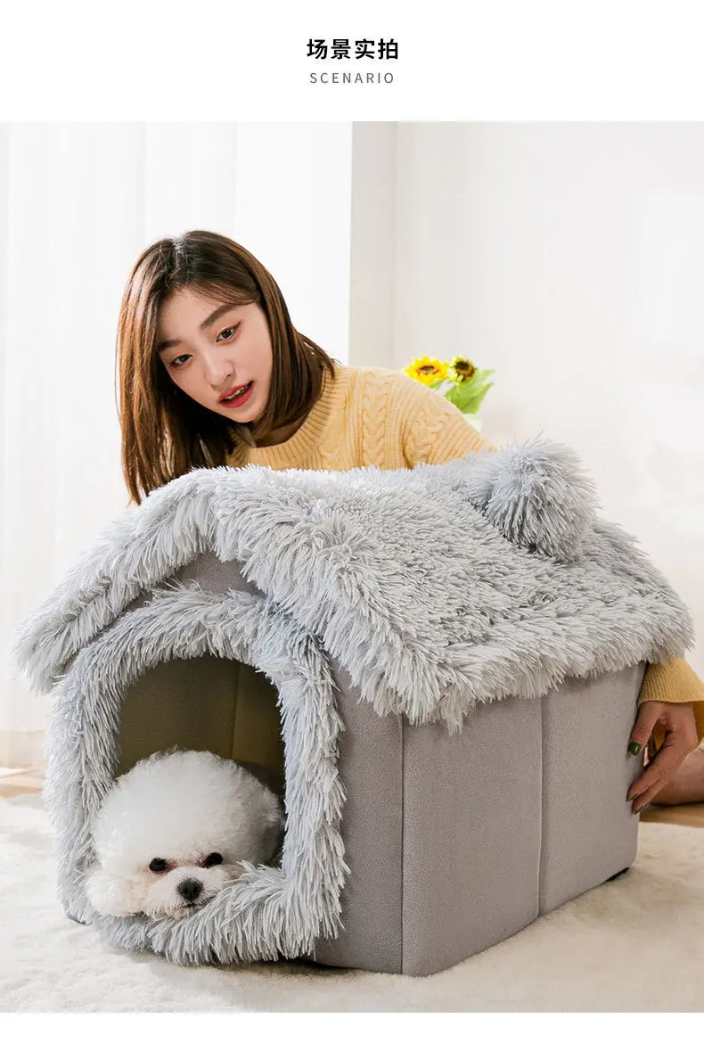 Guangdong Indoor Dog Kennel Soft Bed Cave Removable Portable