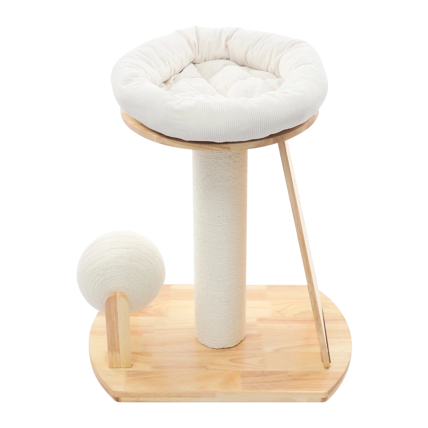 Sichuan Wood Cat Tree With Space Capsule And Scratching Pad