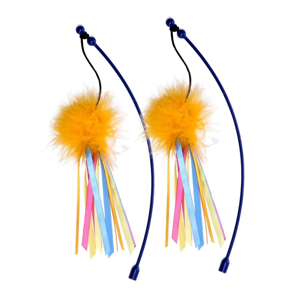 Scratch N Spin Cat Scratching Post With Interactive Spinning Wand Toy For Nail Growth And Stress Relief