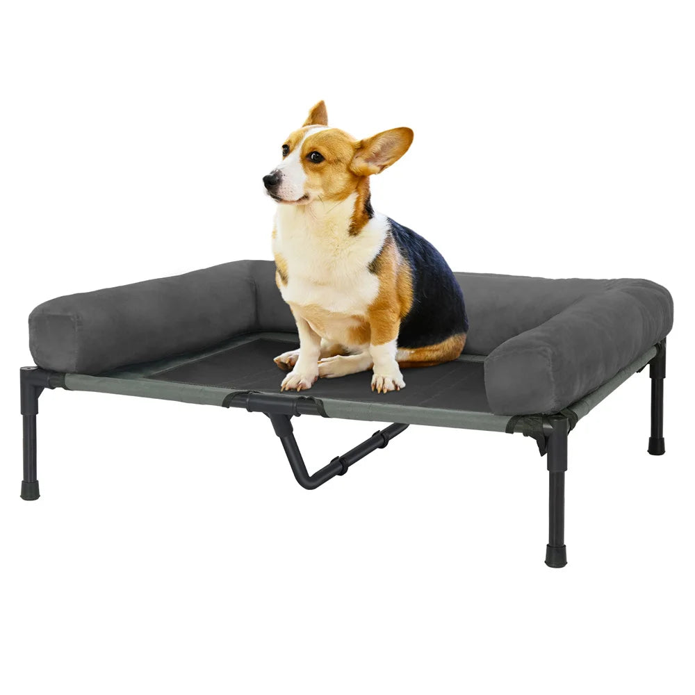 Borwartcn Outdoor Raised Dog Bed With Cooling Breathable Mat