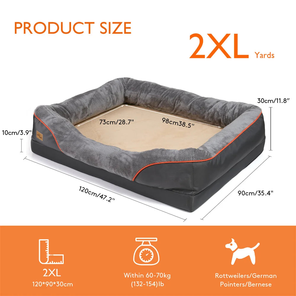 BORWARTC Orthopedic Memory Foam Dog Bed With Removable Cover