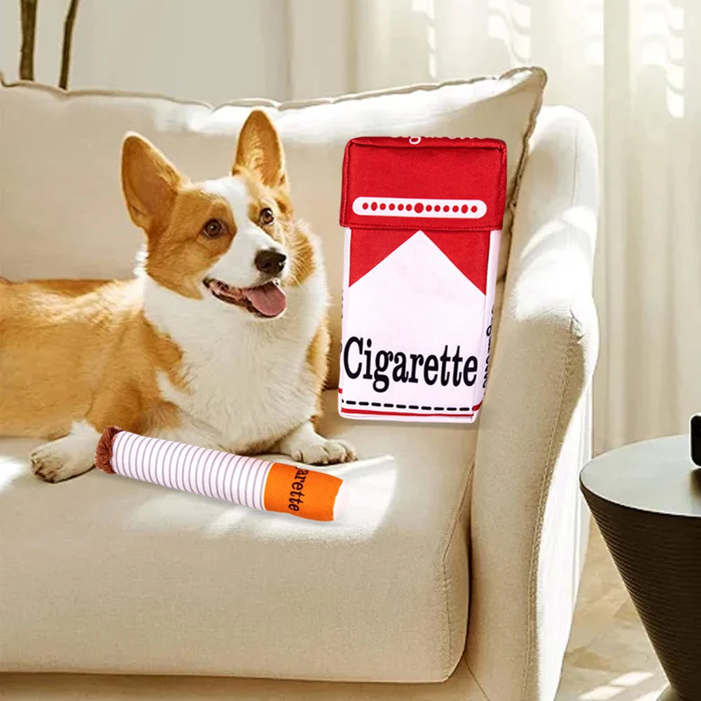 APWIKOGER Cigarettes Dog Toy Imitation Cigar Plush Chew Toy