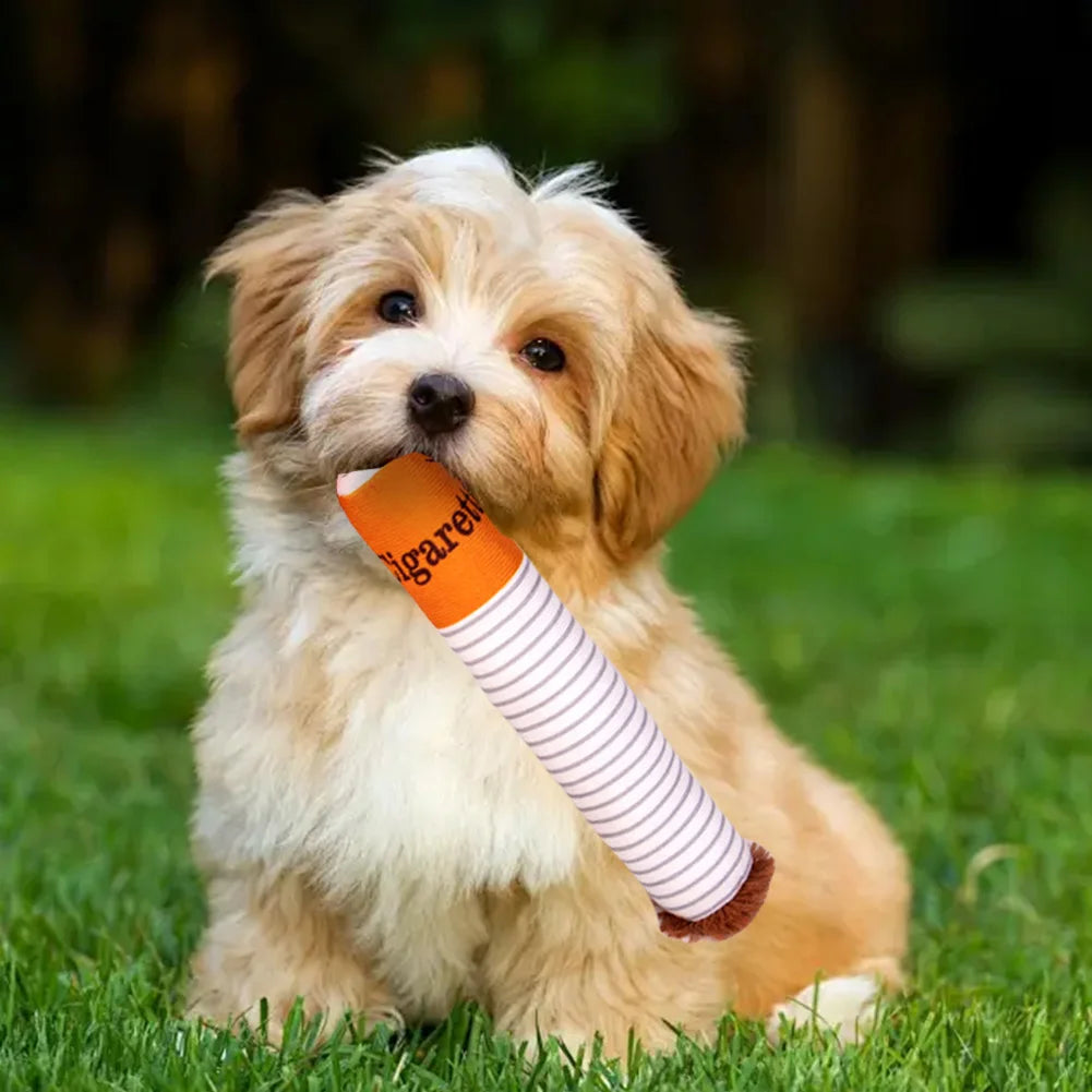 APWIKOGER Cigarettes Dog Toy Imitation Cigar Plush Chew Toy