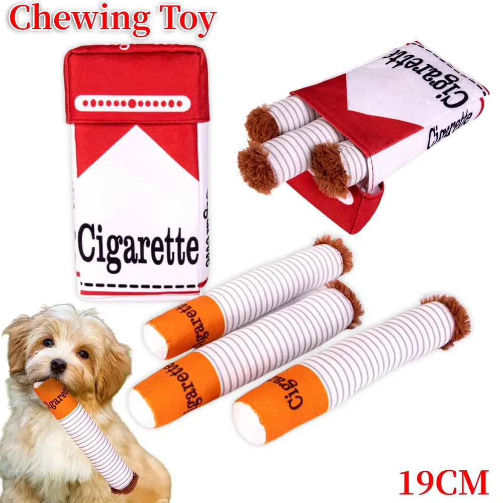 APWIKOGER Cigarettes Dog Toy Imitation Cigar Plush Chew Toy