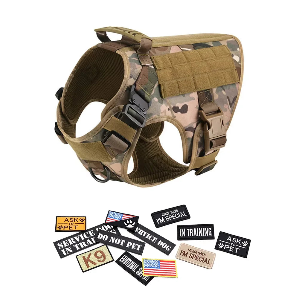 PETRAVEL Tactical Dog Harness Vest With Training Leash Set