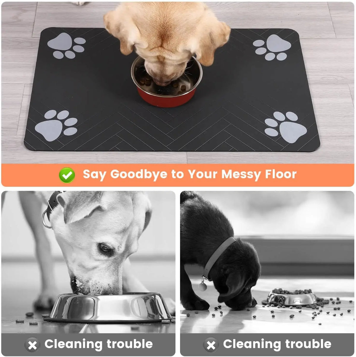Quick Dry Absorbent Pet Feeding Mat With Waterproof Rubber Backing