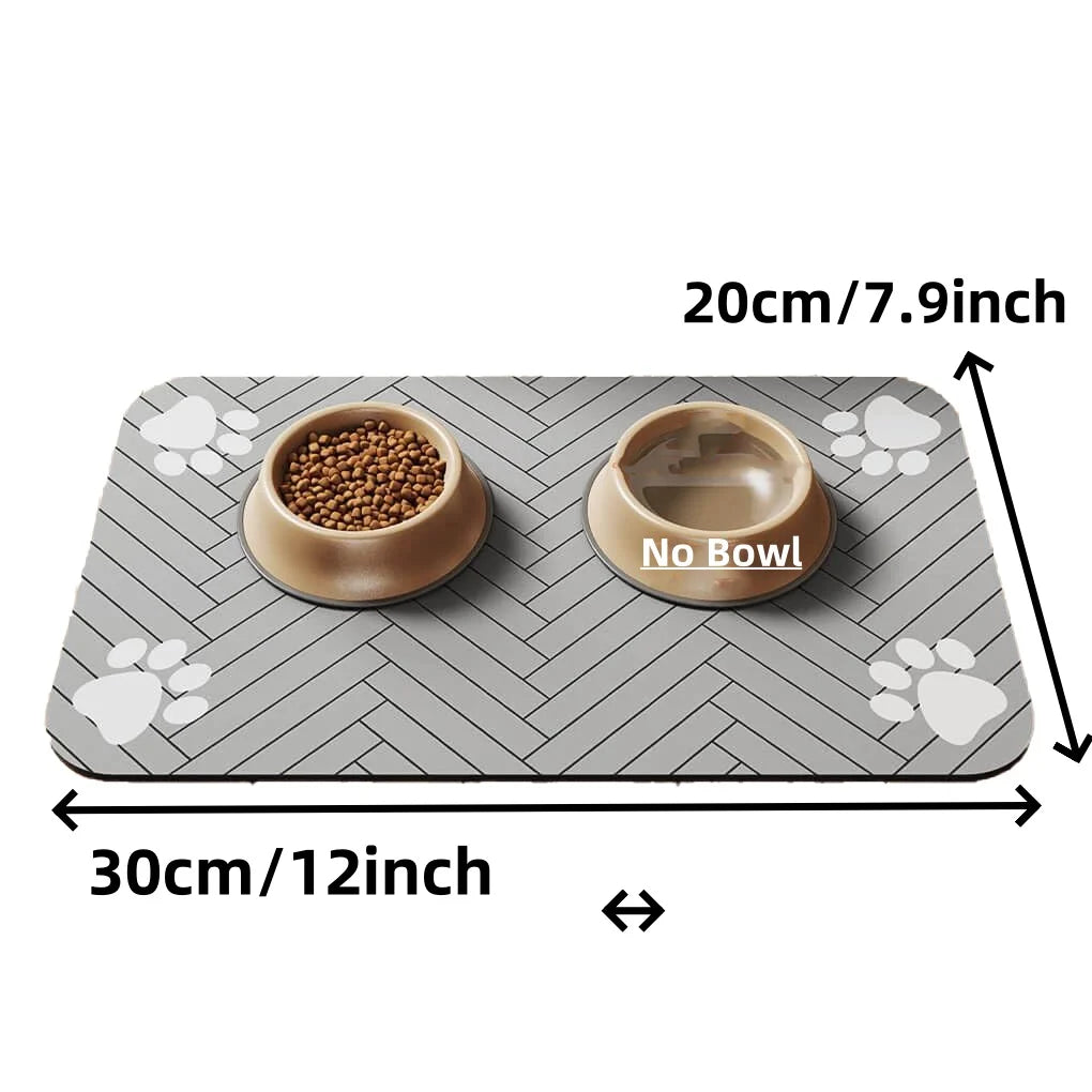 Quick Dry Absorbent Pet Feeding Mat With Waterproof Rubber Backing