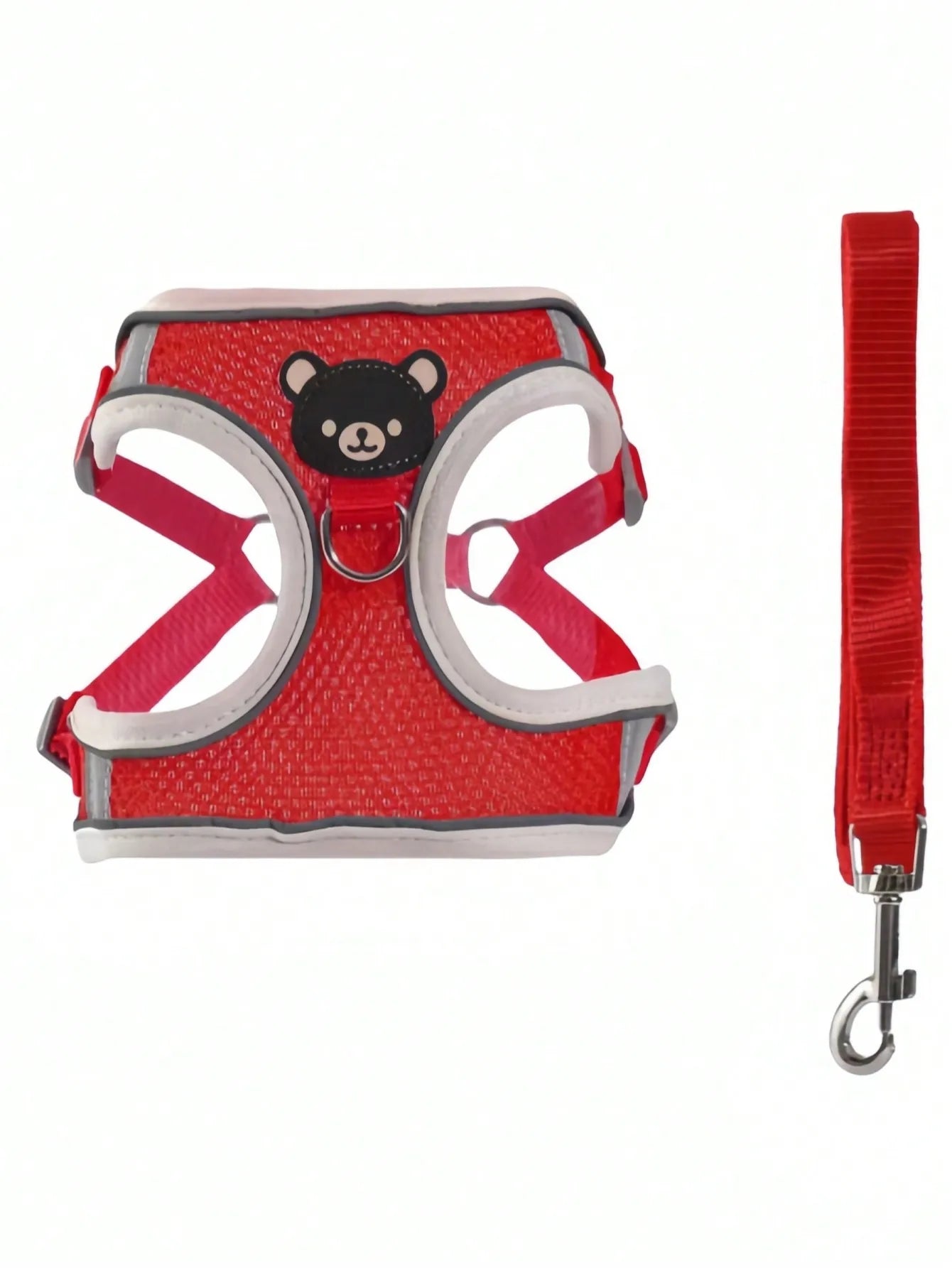 Cartoon Bear Reflective Pet Harness Leash Set For Dogs Cats