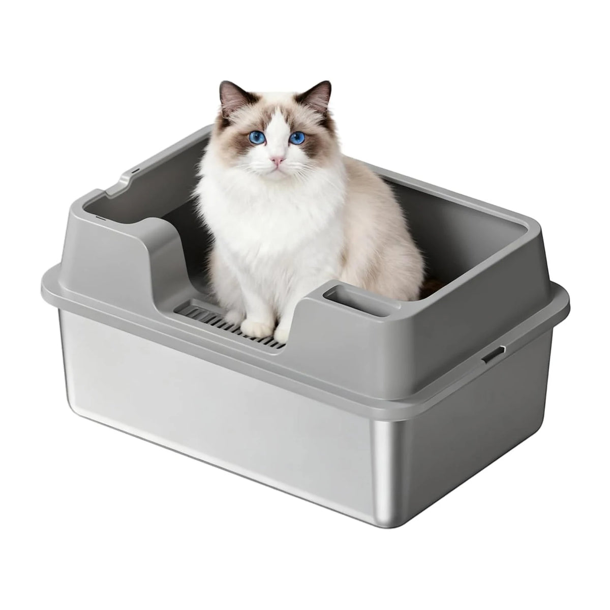 HiMISS Premium Stainless Steel Enclosed Cat Litter Box