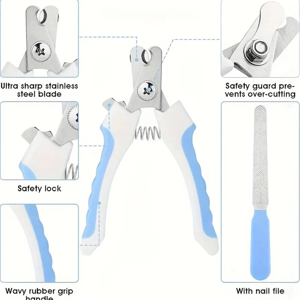 7-Pack Pet Grooming Kit Hair Removal Flea Comb Nail Clippers