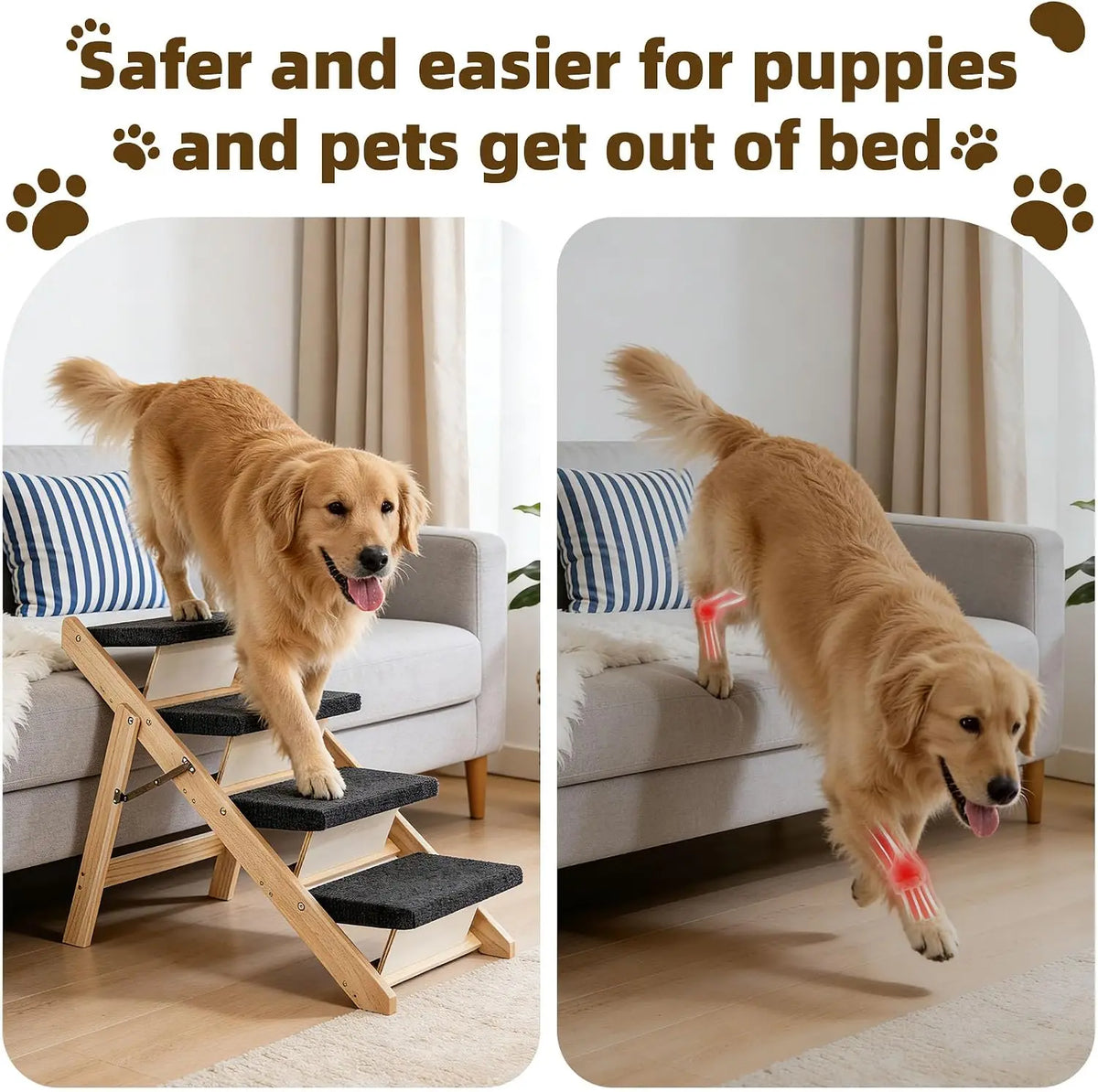 Portable Wooden Pet Stairs And Ramp For Senior Pets