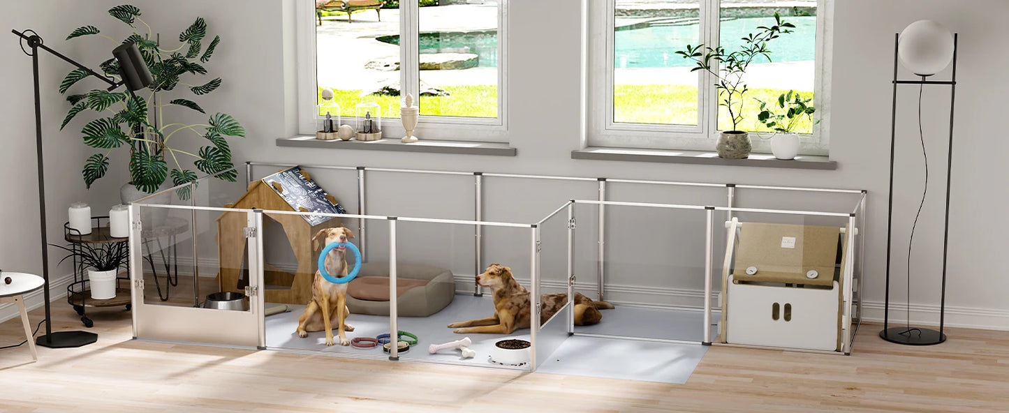 BINGOPAW Dog Playpen 8-Panel Crate Fence