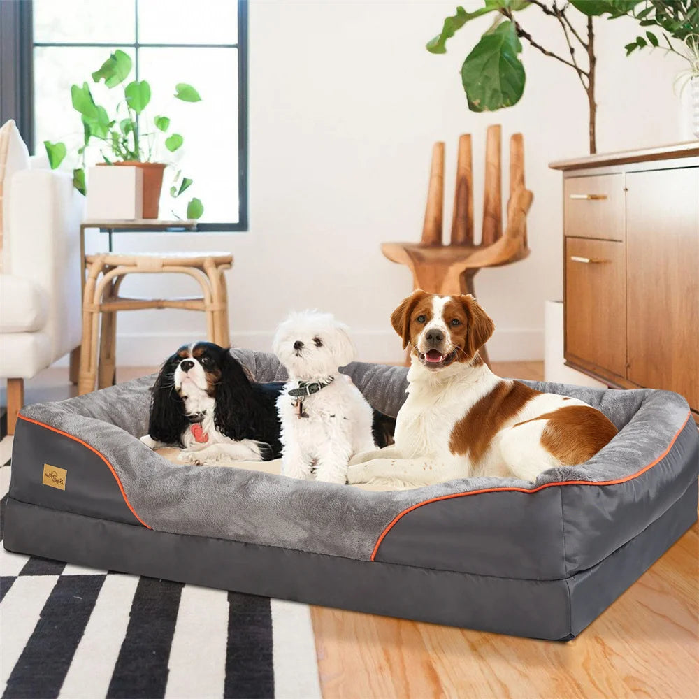 BORWARTC Orthopedic Memory Foam Dog Bed With Removable Cover