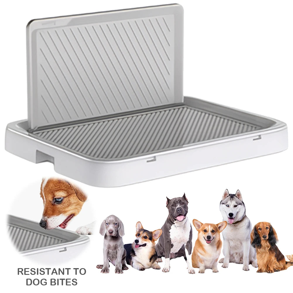 Alloet Dog Potty Tray With Pee Wall Pan For Indoor Training Portable Non Slip Base Home Use