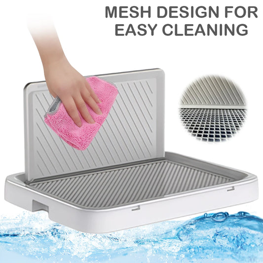 Alloet Dog Potty Tray With Pee Wall Pan For Indoor Training Portable Non Slip Base Home Use