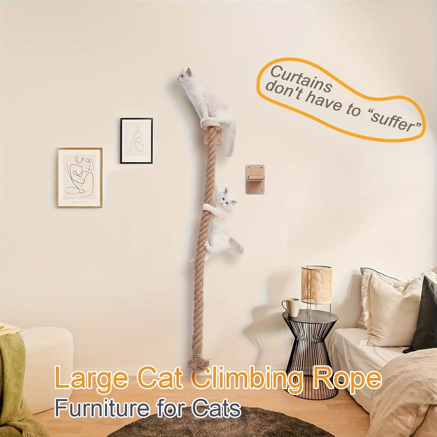 Weysat Cat Tree Wall Mounted Climbing Tower With Scratching Post