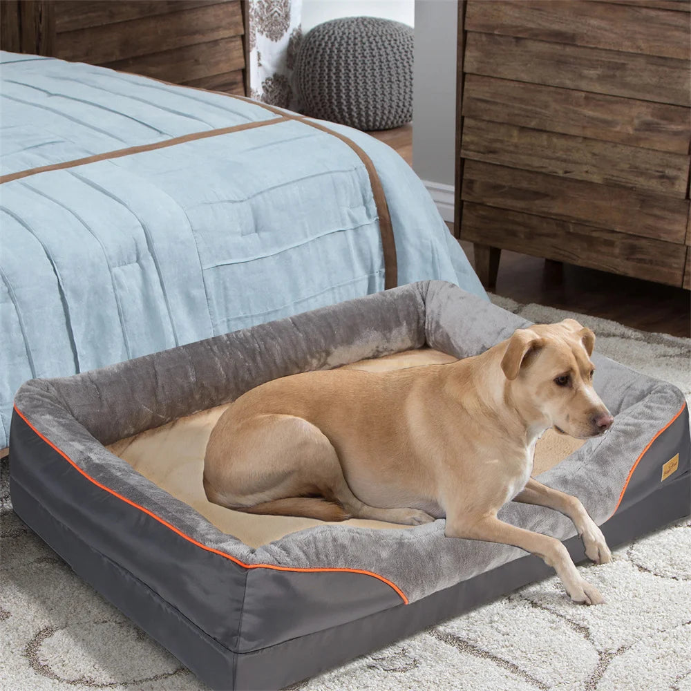 BORWARTC Orthopedic Memory Foam Dog Bed With Removable Cover