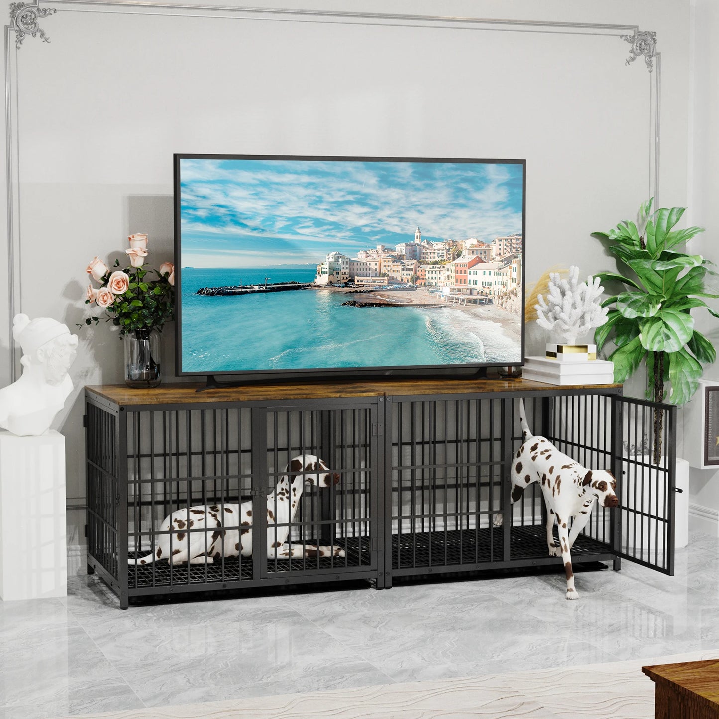 BINGOPAW Dog Crate Furniture End Table Kennel With Removable Tray