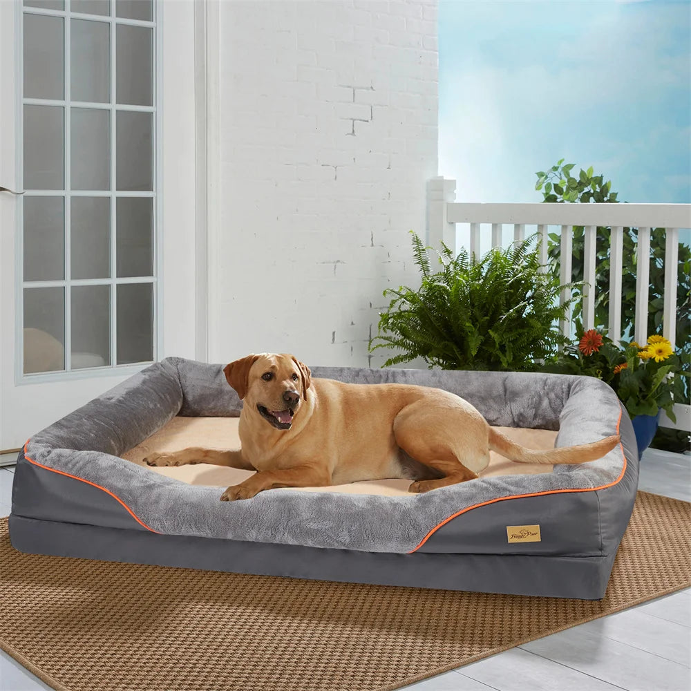BORWARTC Orthopedic Memory Foam Dog Bed With Removable Cover