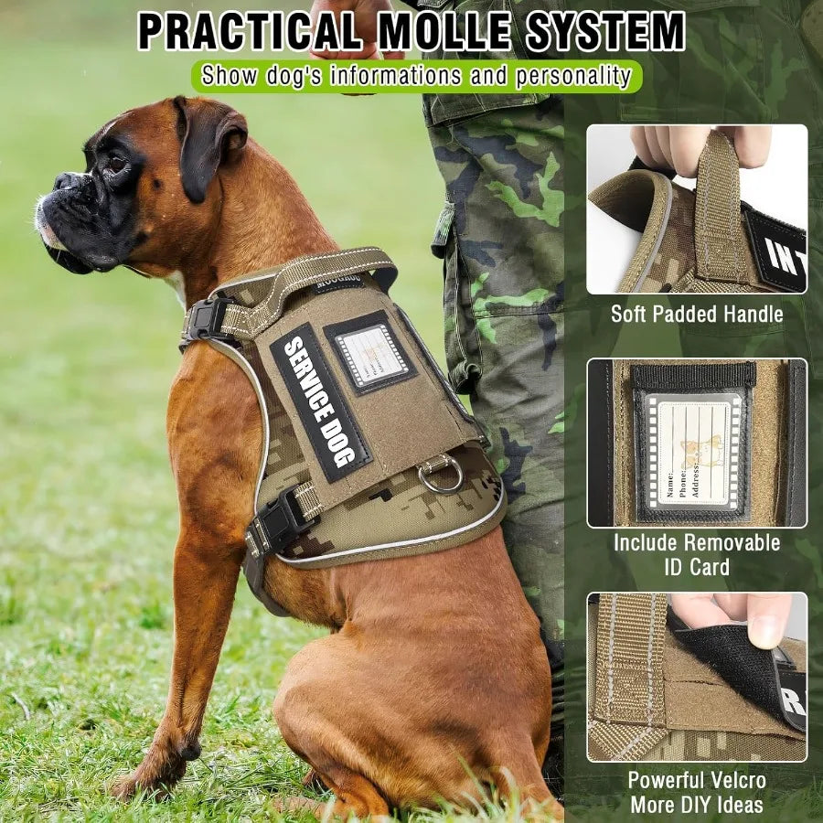 Hign-concerned ReflectivePatches Adjustable Heavy-Duty Dog Harness And Leash Kit Pro