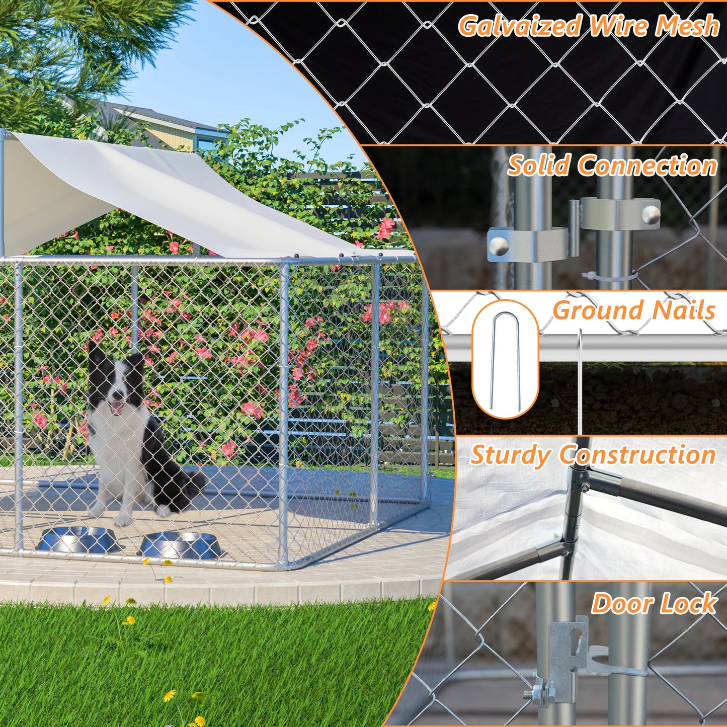 Outdoor Dog Kennel Heavy Duty Shade Playpen Enclosure