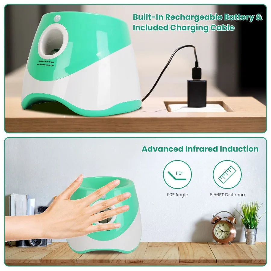 Automatic Dog Ball Launcher 6 Tennis Balls Interactive Fetch Toy