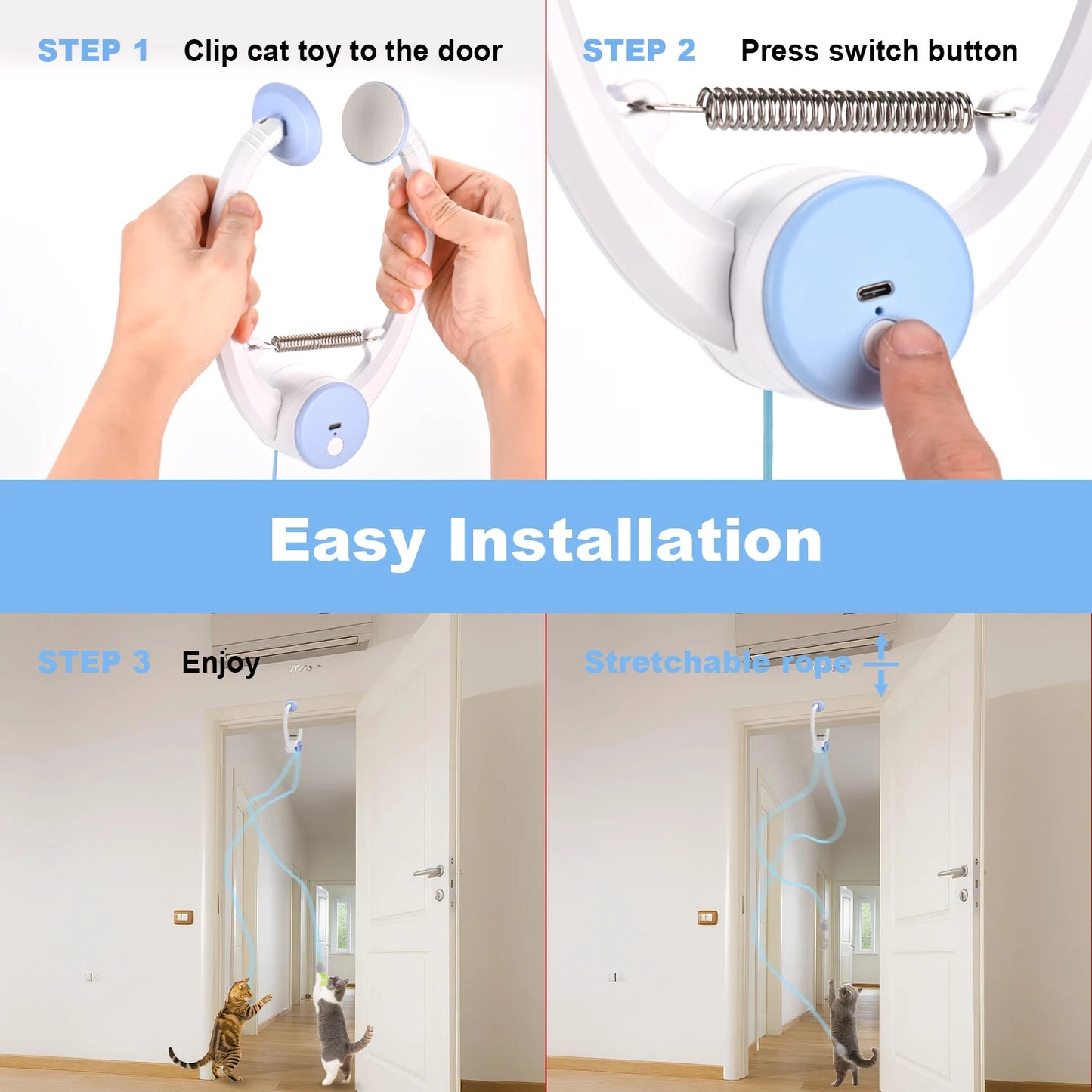 Cityflee USB Rechargeable Electric Door Hanging Cat Toy With Automatic Motion Sensor