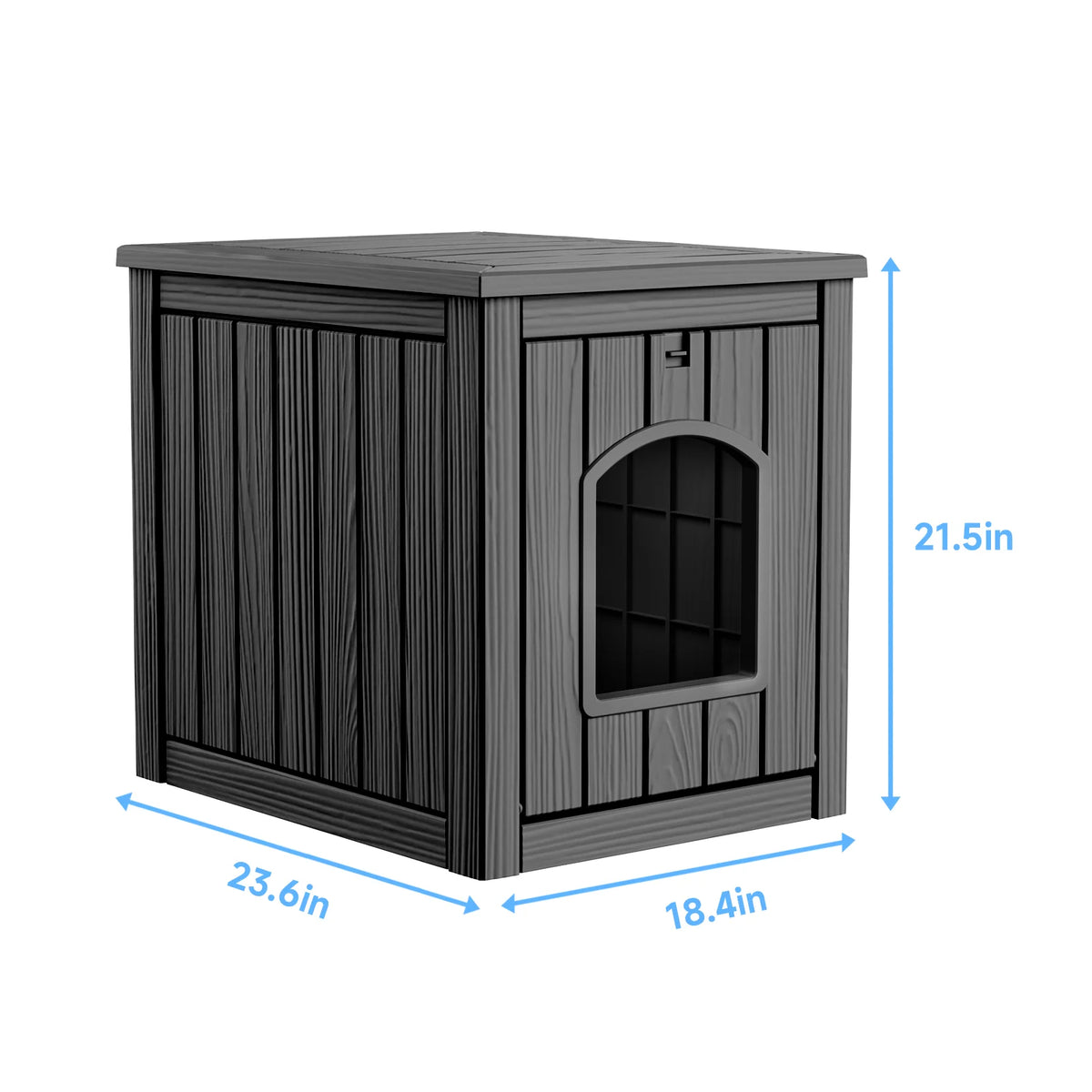 Waterproof Resin Cat House End Table Indoor Outdoor Pet Kennel