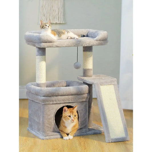 Indoor Natural Sisal Scratching Cat Tree With Top Perch