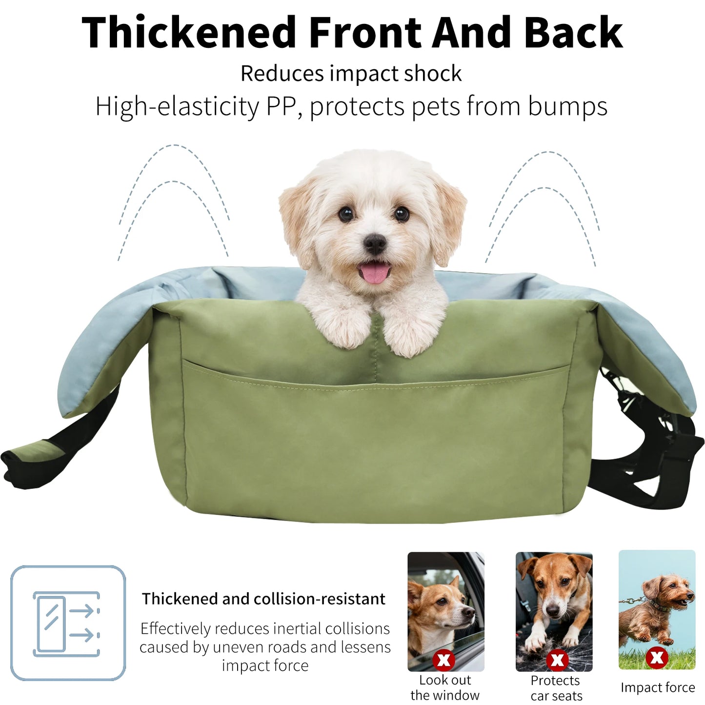 Dog Car Seat Travel Bed and Booster for Small Dogs