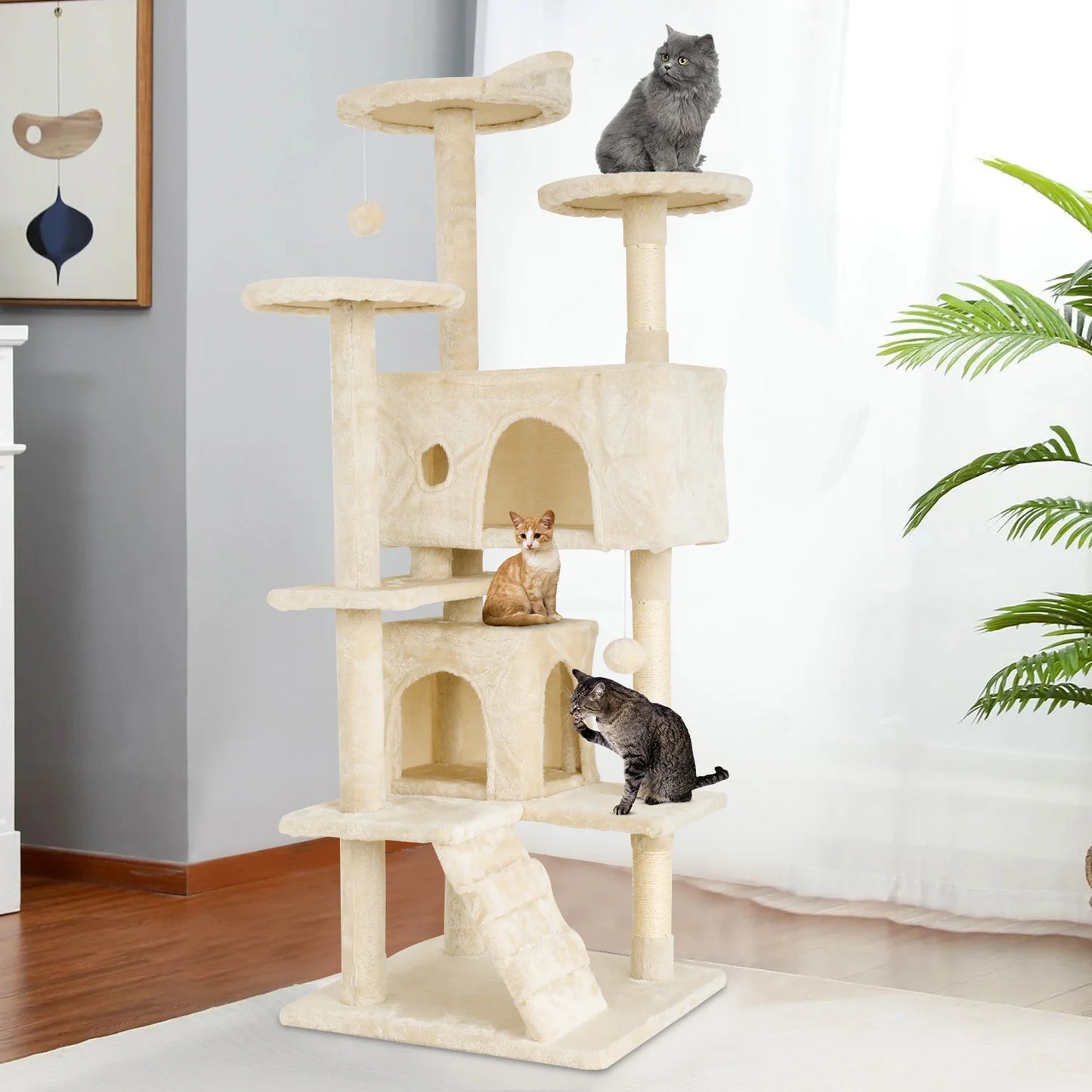 PremiumQuality Plus Multilevel Cat Tree Tower With DurableSisal Posts SleepingPad