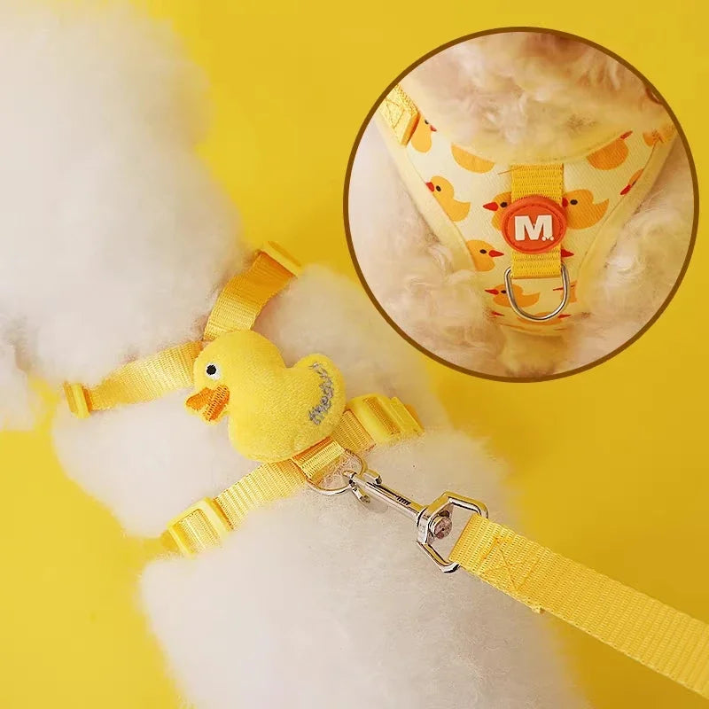Cartoon Duck Dog Harness And Leash Set By NONE