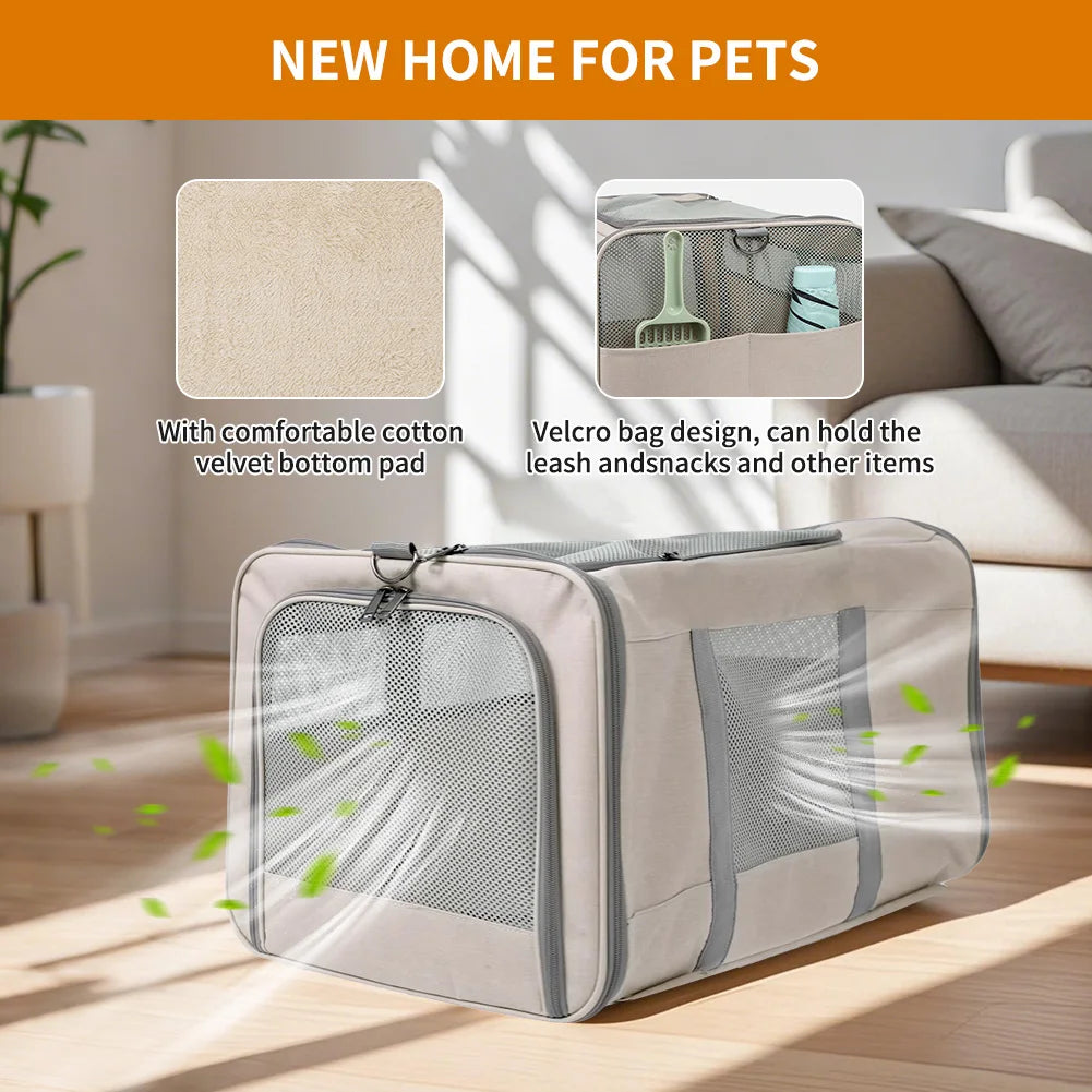 Cat Trolley Carrier With Wheels For Two Cats