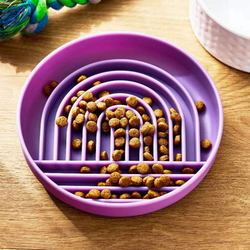 Silicone Slow Feeder Bowl For Pets Promotes Healthy Mealtimes