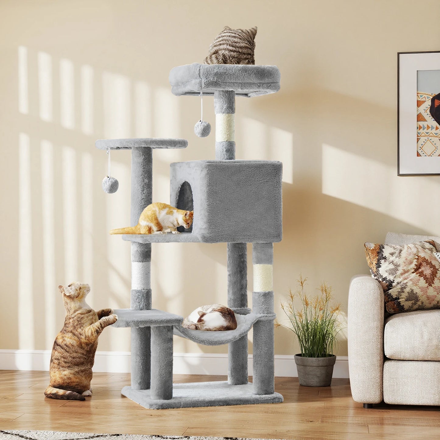 JHK Cat Tree Tower Indoor Multi-Cat Play Scratching